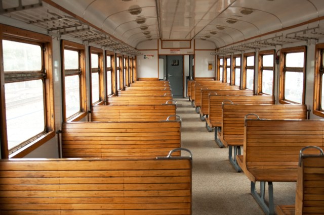 The electric train car inside