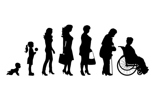 Vector illustration of generation of woman.